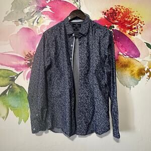 Michael Brandon Shirt Mens Large Slim Fit Button Up Stretch Causal Cotton Blend